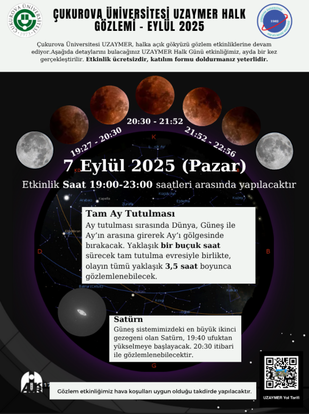 Tam Ay Tutulması - Eylül Ayı Halk Gözlemi Etkinliği